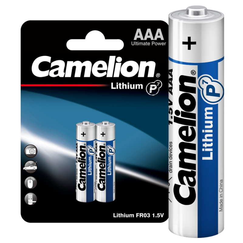 Элемент питания литиевый AAA/FR03 1.5В Lithium FR03-BP2 BL2 (уп.2шт) Camelion 15240