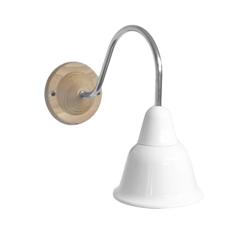 Светильник Кампана 1 плафон настенный керамика бел./хром Bironi BS1-21-0101/30/10