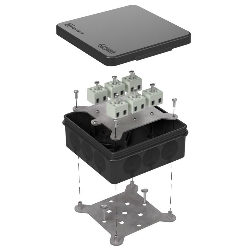 Коробка огнестойкая ОП двухкомпонентн. 100х100х40 Е15-Е120 Промрукав 60-0303-9005-FR2.5-12