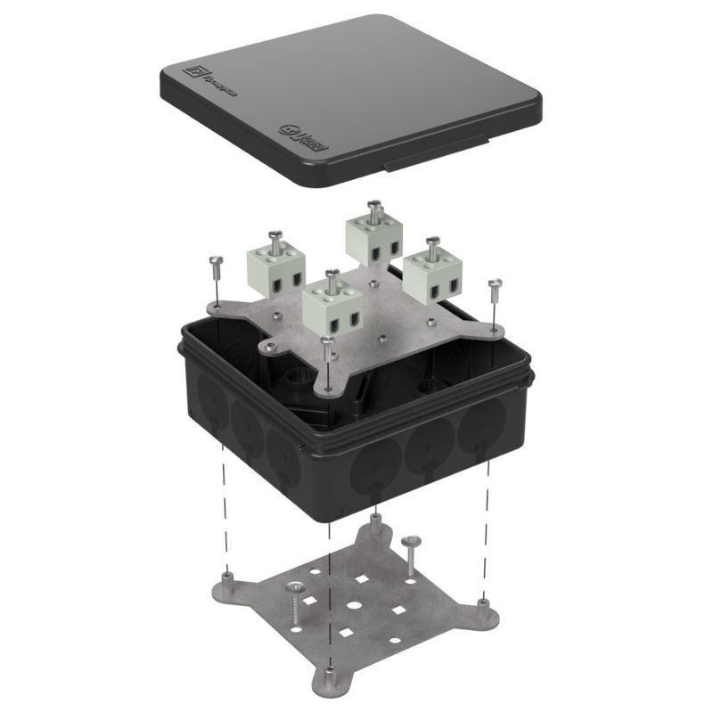 Коробка огнестойкая ОП 100х100х40мм Е15-Е120 двухкомпонентн. Промрукав 60-0303-9005-FR2.5-8