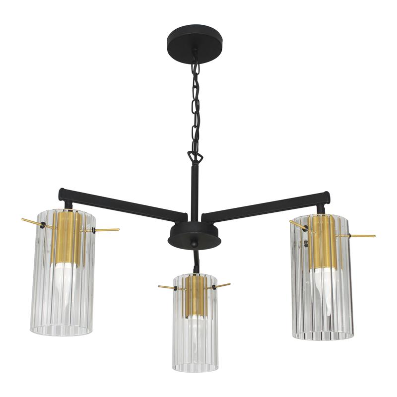 Светильник "Эсми" 231 (плафон 0015) НСБ 01-3х60-172 Е27 (ИМ) подвесной черн. зол. Элетех 1005405248