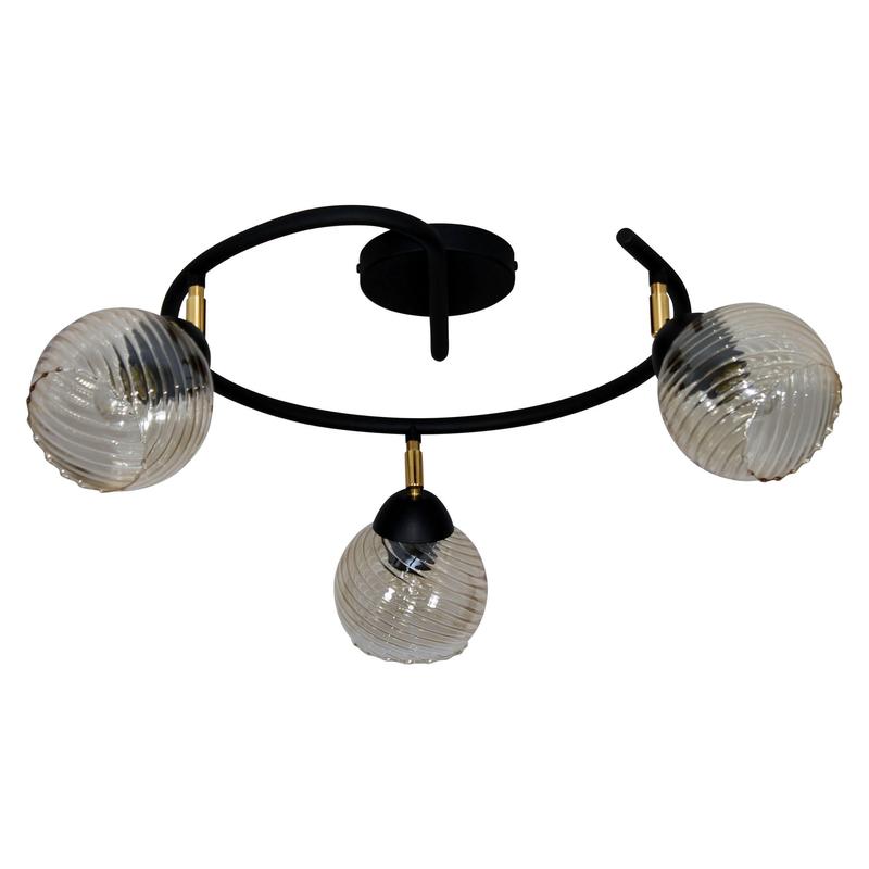 Светильник "Кристаль" 131 (плафон 8633) НПБ 01-3х60-224 Е27 (ИМ) потолочный черн. муар Элетех 1005405258