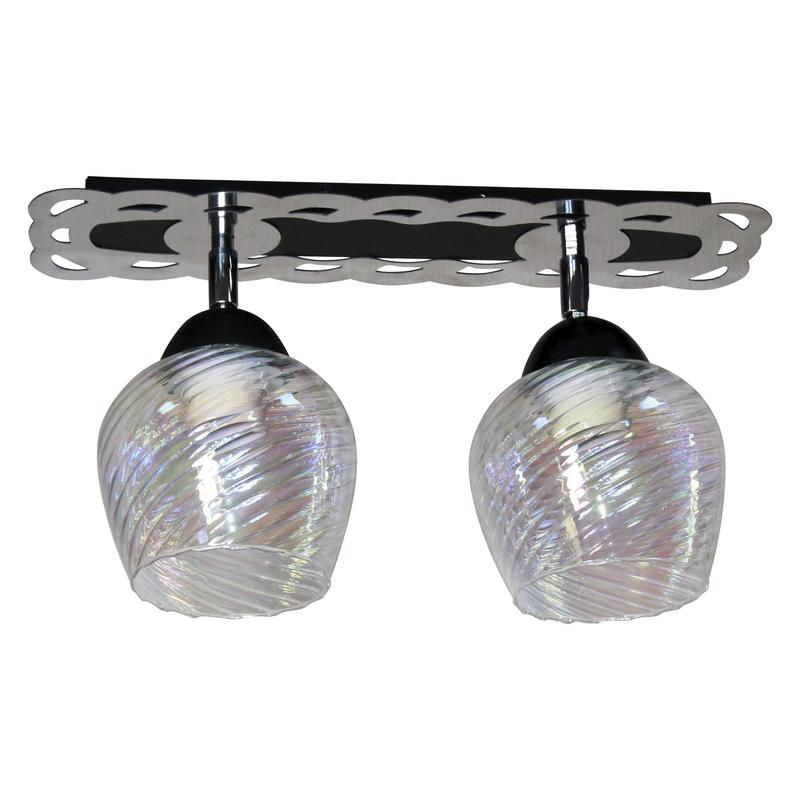 Светильник "Кира" 121 НПБ 01-2х60-141 (ИМ) потолочный черн. муар хром Элетех 1005404973