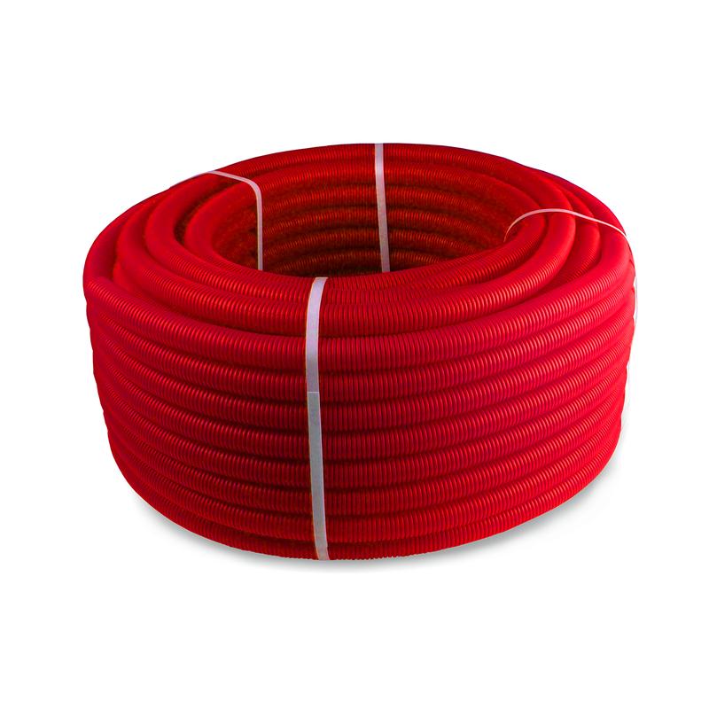 Труба гофрированная ПНД d34мм внутр. d30мм красн. (уп.50м) RTP 35401