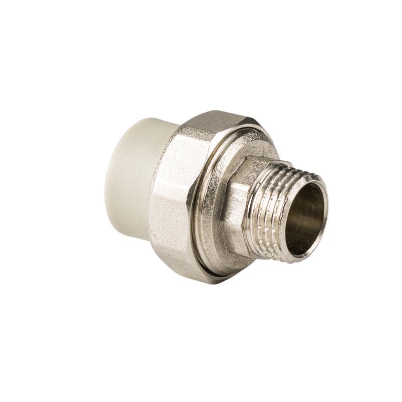 Муфта комбинированная разъемная "Американка" PPR наружн. резьба 25х3/4 сер. RTP 15520