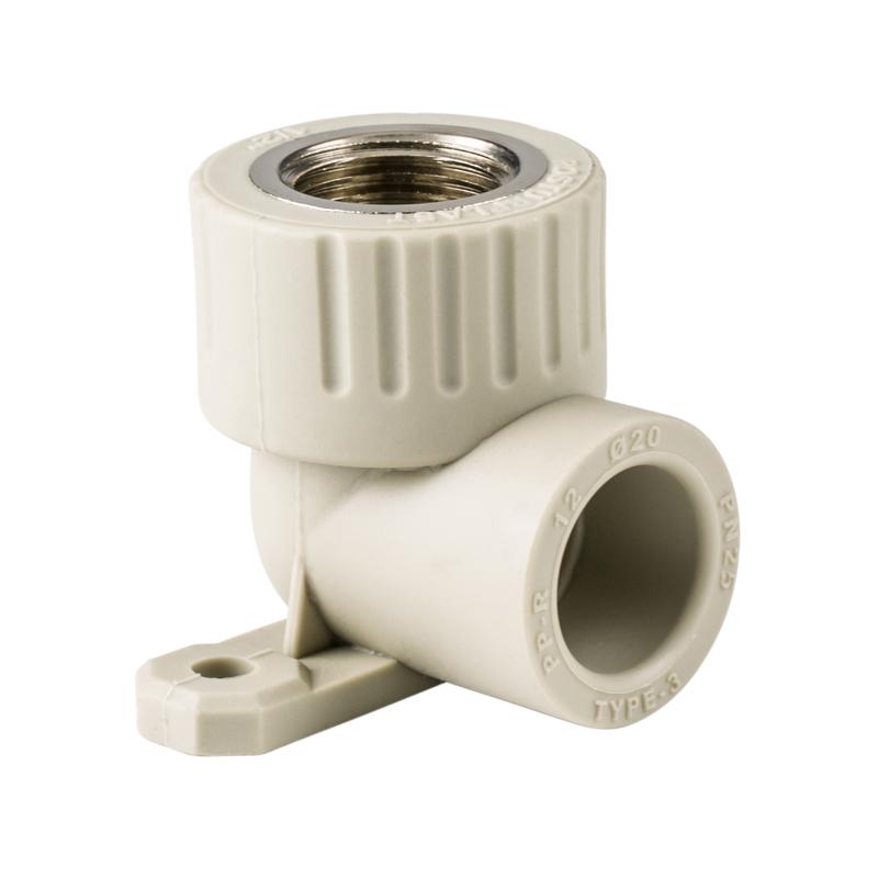 Угольник комбинированный с креплением PPR внутр. резьба 25х1/2 сер. RTP 15918