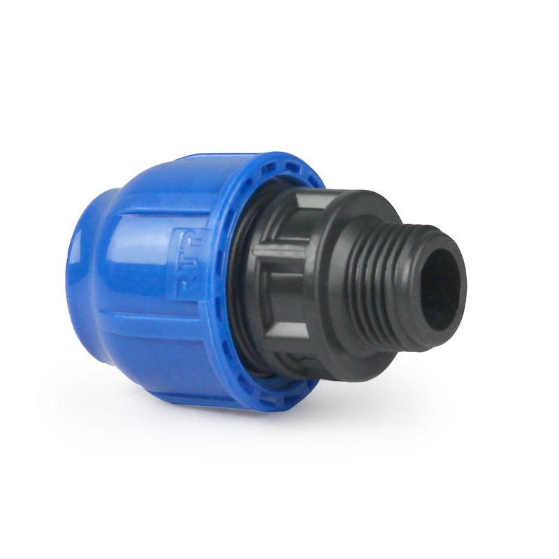 Муфта компрессионная наружн. резьба PN10 d63х2дюйм для ПЭ труб RTP 22066