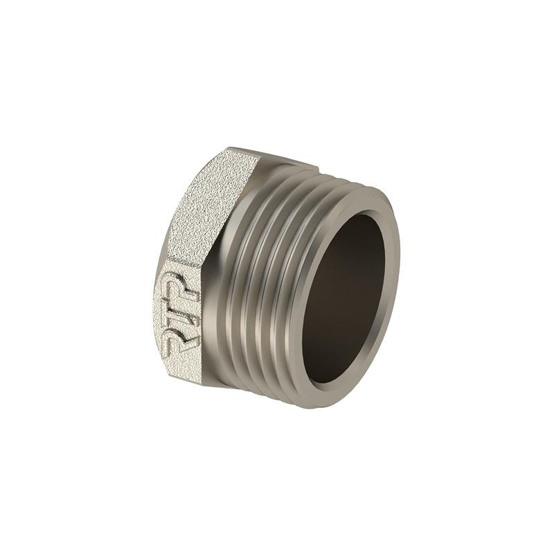 Заглушка латунь наружн. резьба 1 1/4дюйм никель RTP 25150