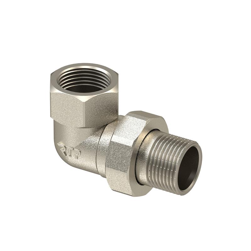 Американка угловая латунь 1дюйм никель RTP 25189