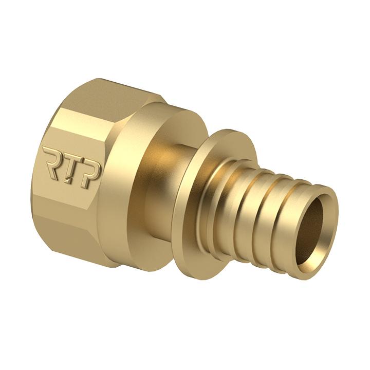 Муфта аксиальная латунь внутр. резьба 20х1/2дюйм желт. RTP 28303