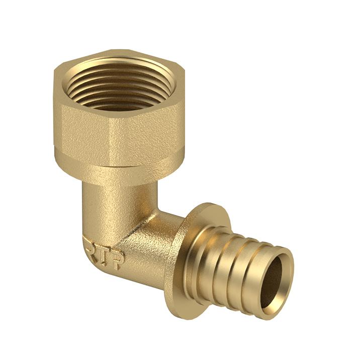 Угольник аксиальный латунь внутр. резьба 20х1/2дюйм желт. RTP 28323