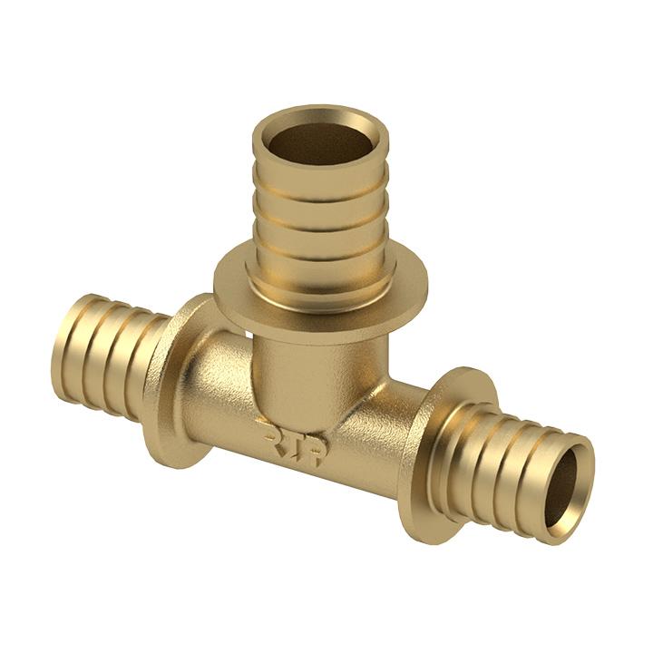 Тройник переходной аксиальный латунь 20х25х20 желт. RTP 28334