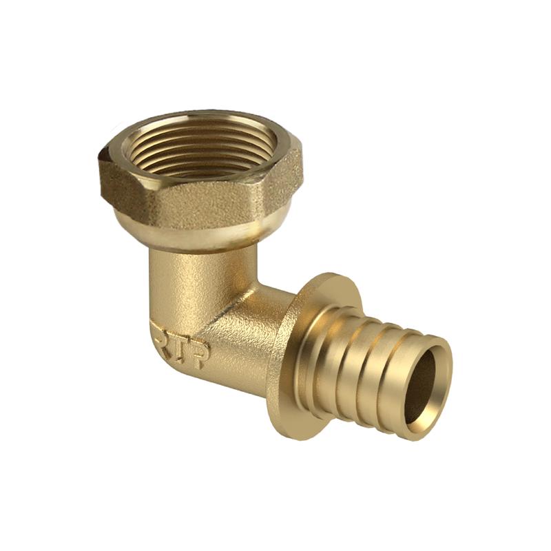 Угольник с накидной гайкой аксиальный латунь 25х3/4дюйм желт. RTP 28398