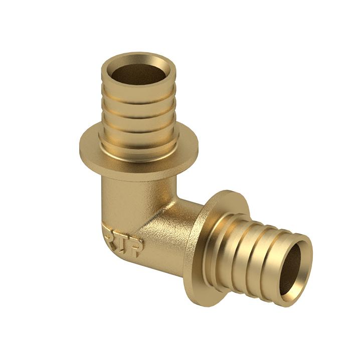 Угольник аксиальный латунь 40 желт. RTP 29300