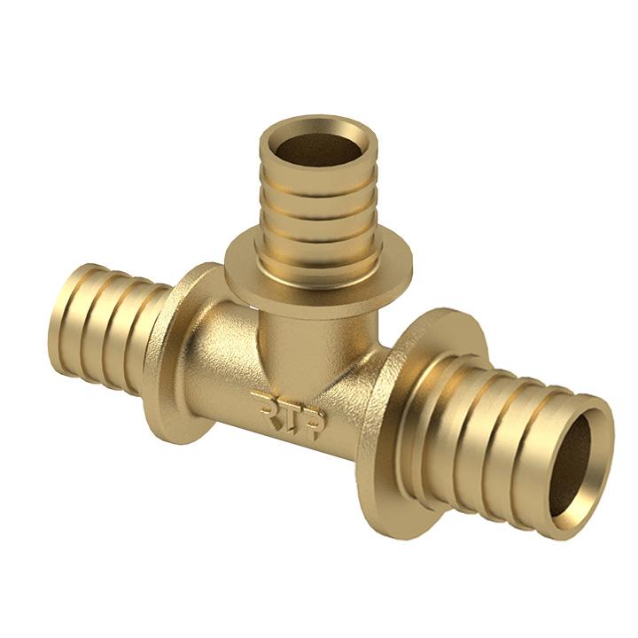 Тройник переходной аксиальный латунь 25х16х16 желт. RTP 29361