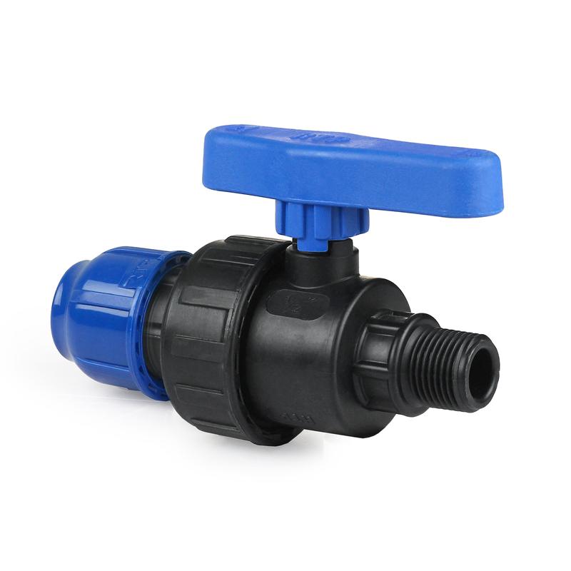 Кран шаровой компрессионный наружн. резьба PN10 40х1 1/4дюйм для ПЭ труб RTP 30669