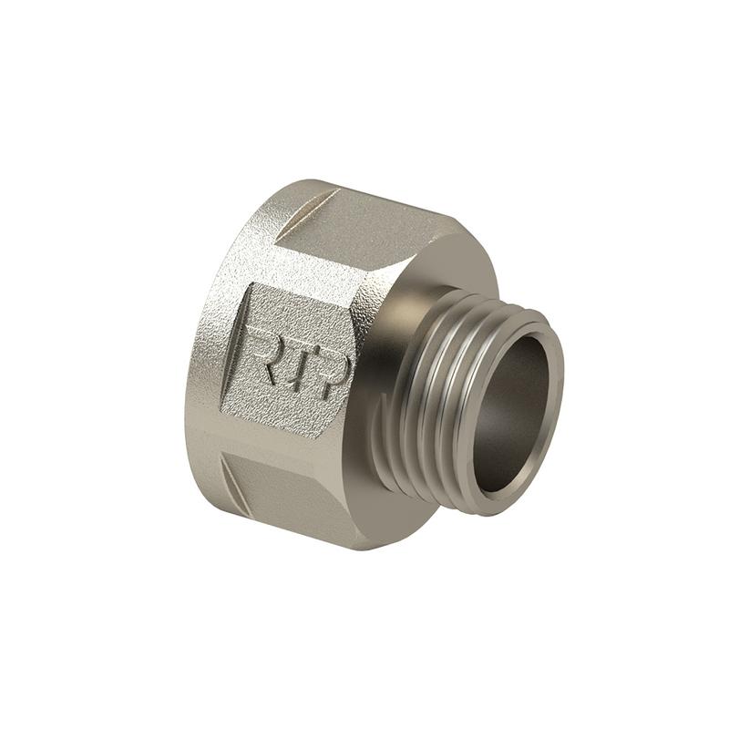 Переходник латунь внутр./наружн. резьба 1 1/2х1дюйм 1/4дюймникель RTP 31596