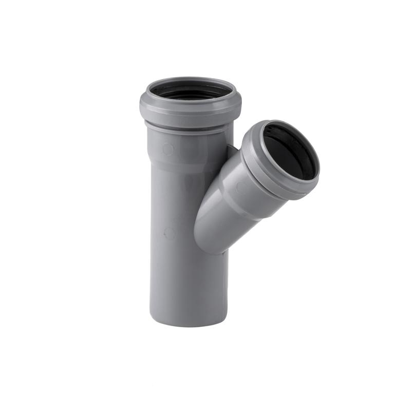 Тройник ВК ПП 50/40х67 G сер. RTP 33465