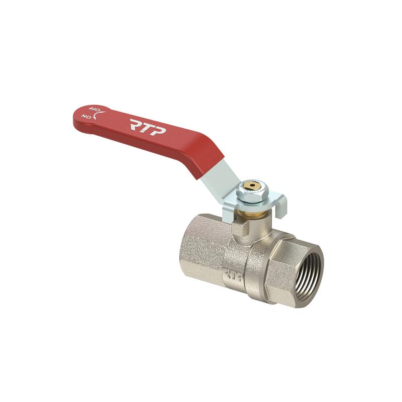 Кран шаровой ручка рычаг латунь внутр./внутр. резьба 1 1/2дюйм PN25 никель RTP 34650