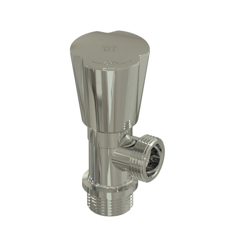 Вентиль угловой латунь 1/2х3/4дюйм хром. RTP 36005