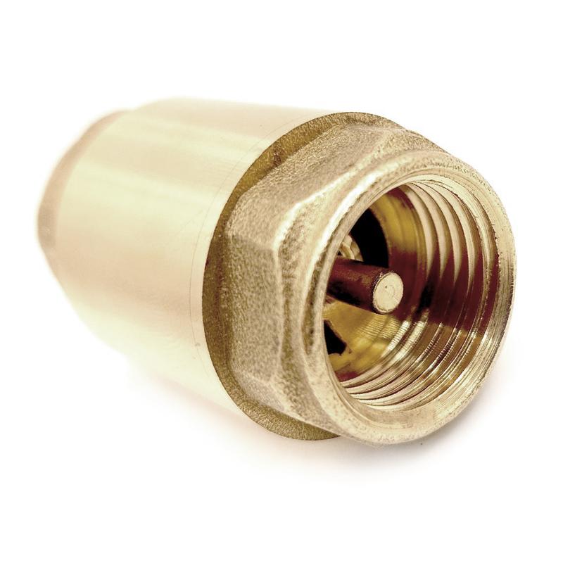 Клапан обратный с латунным стержнем латунь внутр./внутр. резьба 1/2дюйм PN40 желт. RTP 38380