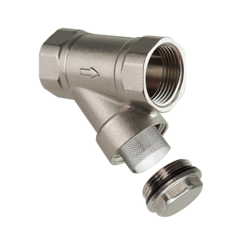 Фильтр латунь внутр./внутр. резьба 1дюймх45град. никель RTP 39710