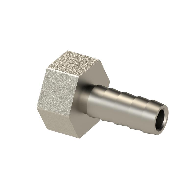 Штуцер для шланга латунь внутр. резьба 16х1/2дюйм никель RTP 39742