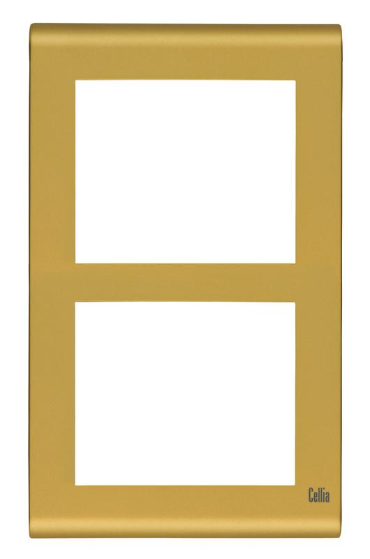 Рамка 2-м вертикал. матов. зол. Cellia Makel 2346707
