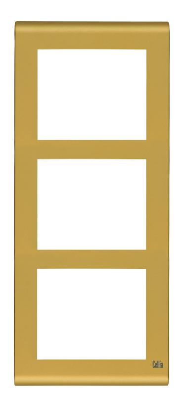 Рамка 3-м вертикал. матов. зол. Cellia Makel 2346708