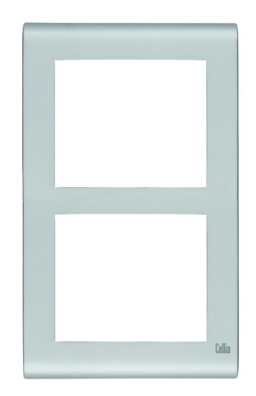 Рамка 2-м вертикал. матов. хром Cellia Makel 2348707