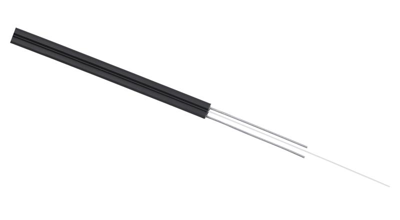 Кабель волоконно-оптический 9/125 одномод. 2 волокна усилен двумя стальн. проволоками FTTH (fiber to the home) внутр../внешн.. -40-+60град.C LSZH черн. Cabeus 9689c