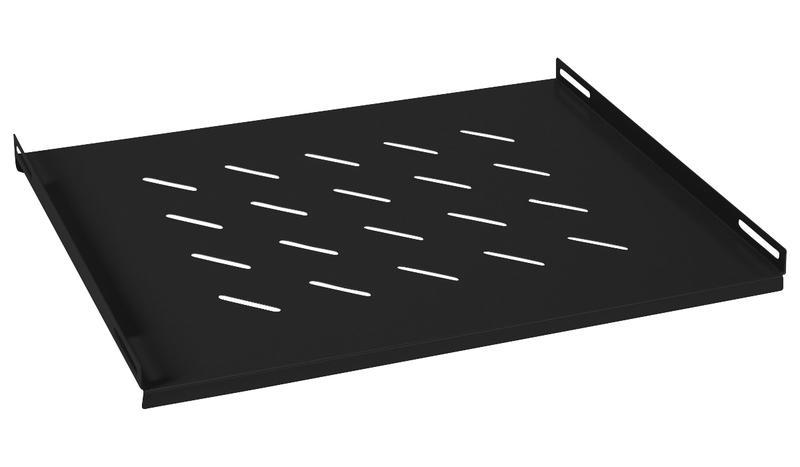 Полка 19дюйм перфорированная SH-J018-FC-600m-BK глубиной 400мм для напольных и настенных шкафов глубиной 600мм черн. (RAL 9004) Cabeus 8620c