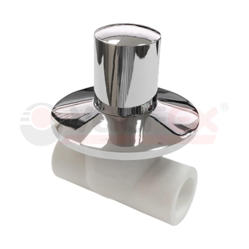 Вентиль с хромированной ручкой под штукатурку 25 (50/5) VALFEX 11154025