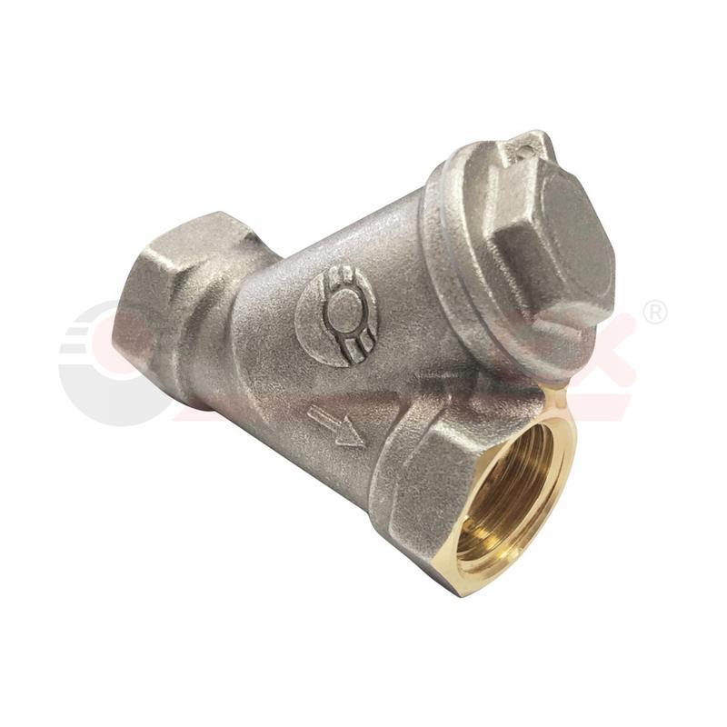 Фильтр сетчатый латунный под пломбус никел. покрытием ВР/ВР 3/4дюйм (64/16) VALFEX VF.192.LN0.034