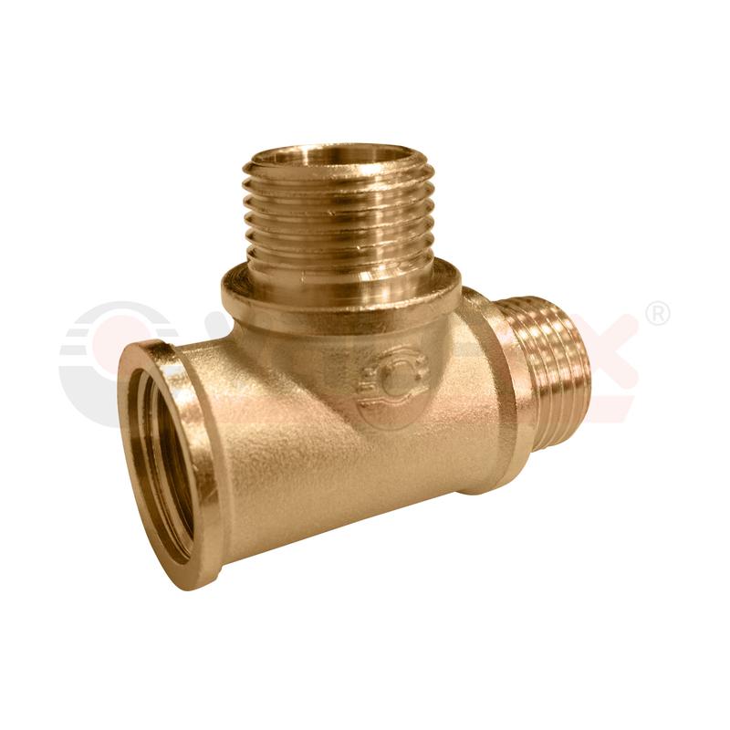 Тройник переходной с двумя переходами на нар.р.ВР 1/2дюймхНР 1/2дюймхНР 1/2дюйм (100/5) VALFEX VF.133.L.012.012.012