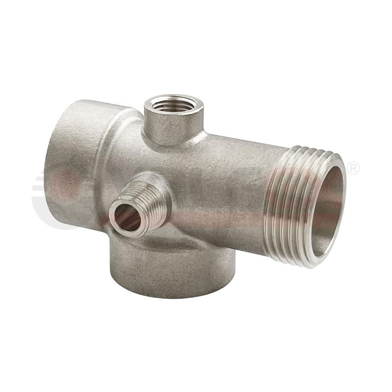 Штуцер никелированный 5-ти выводной 1дюйм х 80мм (25/5) К VALFEX VF.600.N.05080