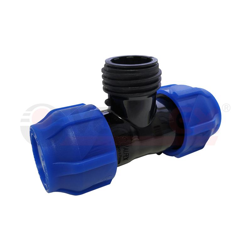 Тройник компрессионный переходной с наружной резьбой 25-3/4дюйм-25 (60/15) VALFEX 1210022503425