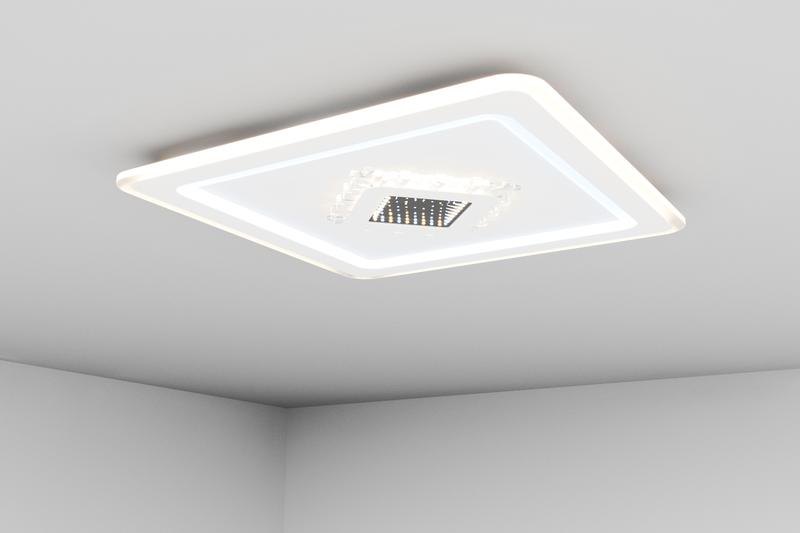 Люстра светодиодная CRYSTAL 3D 120Вт 470х470х40мм 40кв.м потолочная ДУ 3 режима диммир. бел. Ritter 52367 3