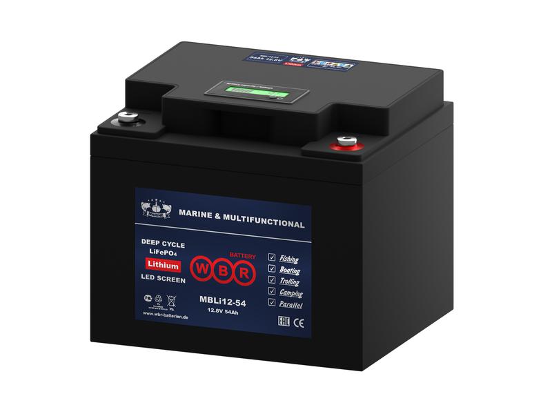 Аккумулятор тяговый лодочный литиевый (литий железо фосфатный LiFePO4) 12В 54А.ч WBR MBLi12-54