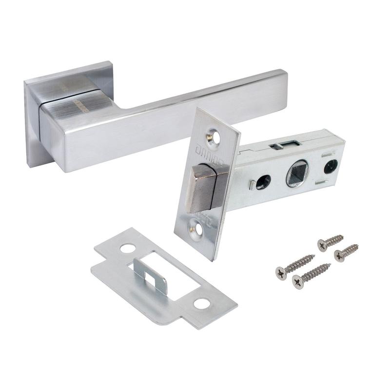 Комплект ручка и защелка АРТ "РИНГО" SC+L45-8 SC (8390/S45) матов. хром Аллюр 15 725