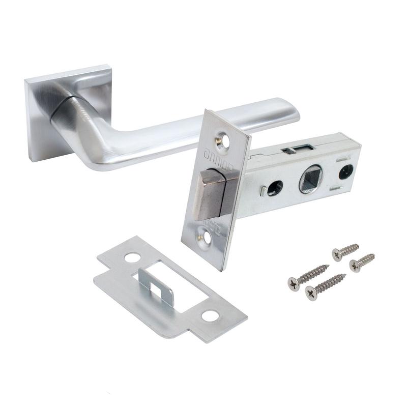 Комплект ручка и защелка АРТ "ТИНА" SC+L45-8 SC (8890/S45) матов. хром Аллюр 15 719