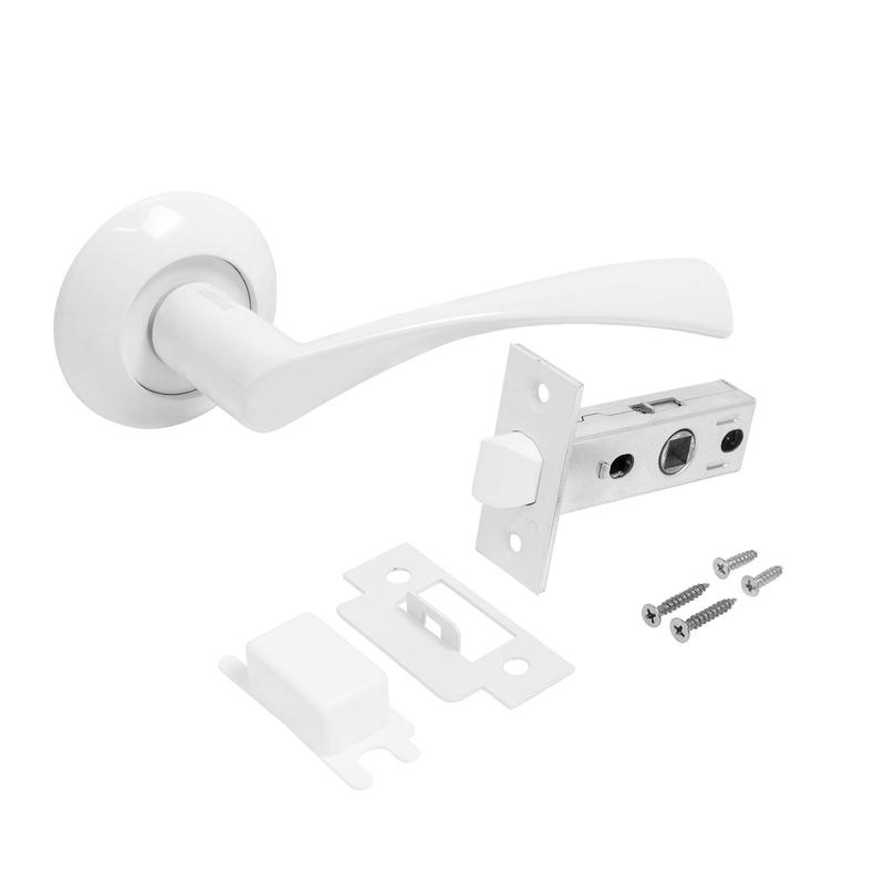 Комплект ручка и защелка АРТ "ОСКАР" W+L45-8 W (13110/S45) матов. бел. Аллюр 14 675