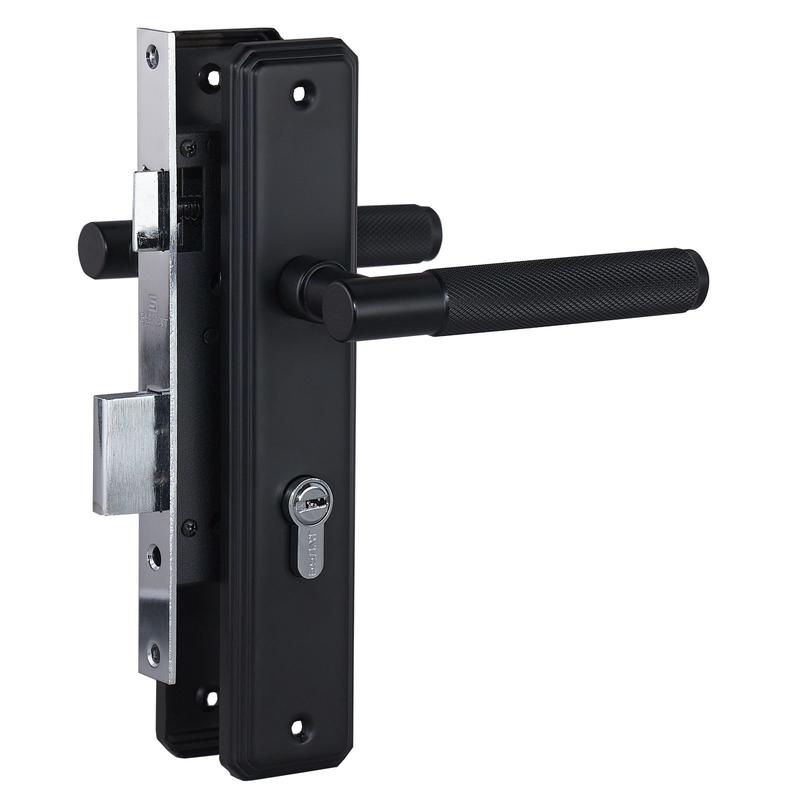 Замок врезной с ручкой ЗВ4-1.70.02.02 ФЕРОНА 5 перфорир. ключей черн. Булат 15 408