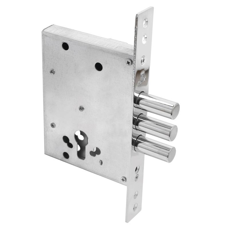 Корпус замка для металлических дверей ЗВ1-3(16).60.00.08 без ц/мех. хром Булат 14 937