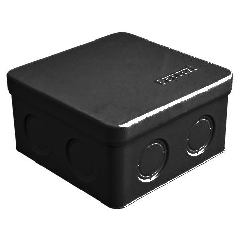 Коробка распределительная ОП 105х105х56мм IP54 7 выходов без гермовводов крышка защелкивающаяся материал - полипропилен черн. Epplast 105035