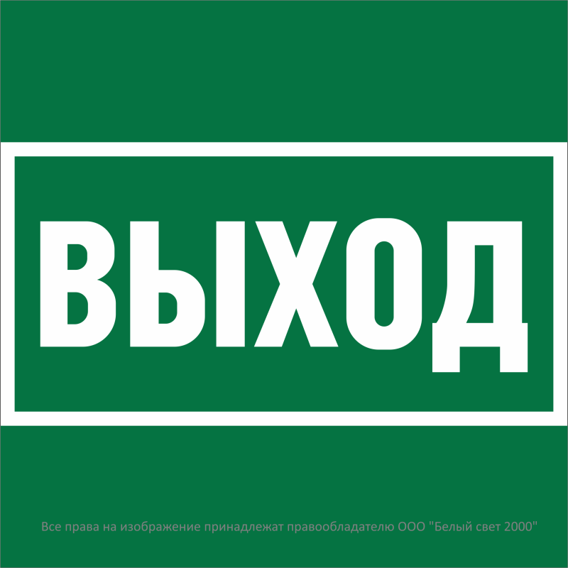 Знак безопасности NPU-2424.E22 "Выход" Белый Свет a28936