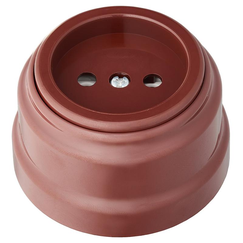 Розетка 1-м ОП РЕТРО 16А без заземл. Bylectrica РА16-0201 коричневый