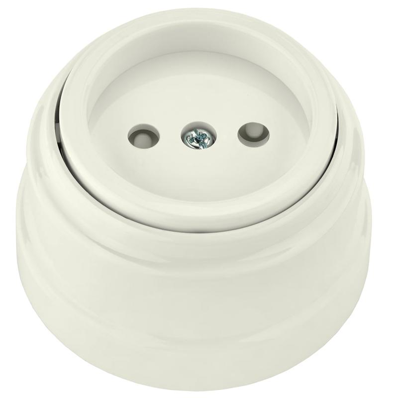 Розетка 1-м ОП РЕТРО 16А без заземл. со шторками Bylectrica РА16-0205 бежевый