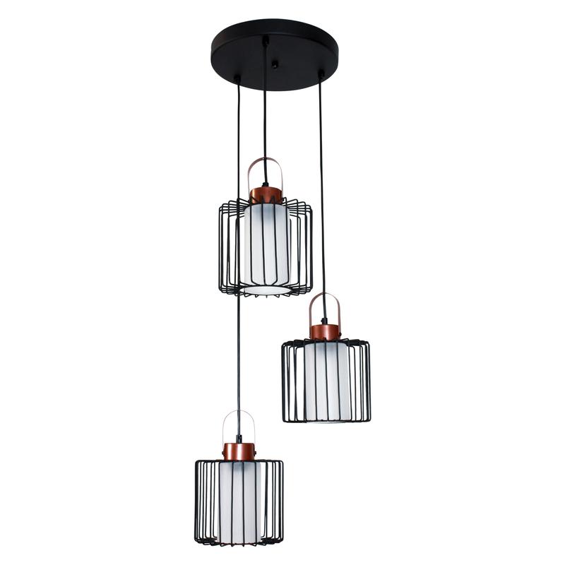 Светильник "Манго" 231 (плафон 9001) НСБ 01-3х60-167 Е27 [ИМ] подвесной черн.муар медь Элетех 1005405089