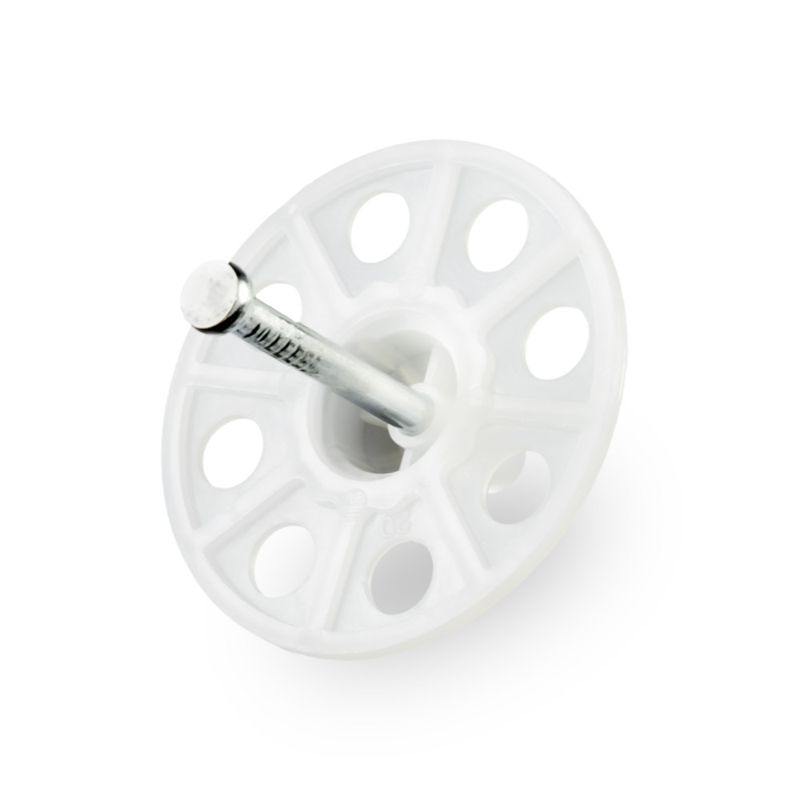 Дюбель тарельчатый гриб с гвоздем для ПМ IN30 бел. (уп.100шт) Промрукав PR08.12248